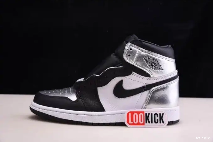 1st Kicks SILVER CD0461-001 AIR OG TOE HIGH 1 JORDAN WMNS 0612